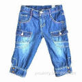 Men's short jeans, made of 100% cotton